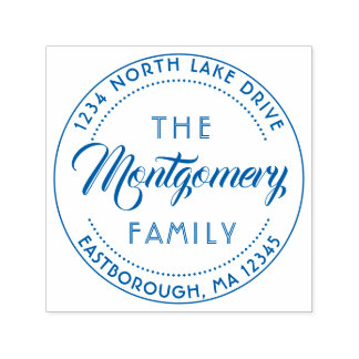 Create Your Own Family Name Script Return Address Self-inking Stamp
