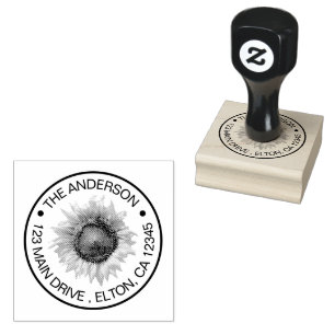 Create Your Own Family Name Sunflower Rubber Stam Rubber Stamp
