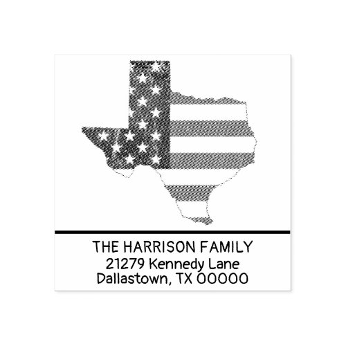 Create Your Own Family Name Texas Return Address Rubber Stamp