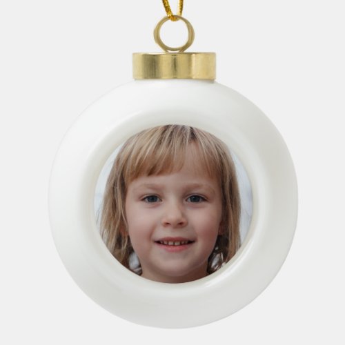 Create Your Own Family Photo Ceramic Ball Christmas Ornament
