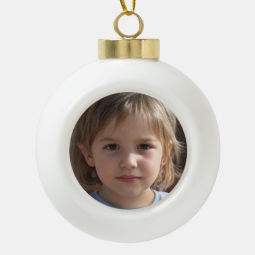Create Your Own Family Photo Ceramic Ball Christmas Ornament