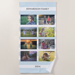 Create your own family photo collage beach towel