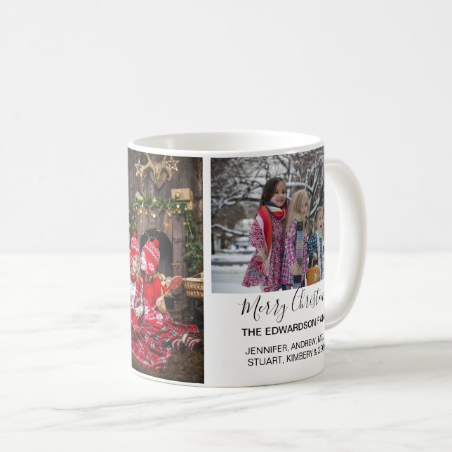 Create your own family photo collage Christmas Coffee Mug (Front Right)