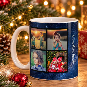 Create your own family photo collage Christmas Coffee Mug