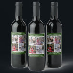 Create your own family photo collage Christmas Wine Label<br><div class="desc">Create your own family photo collage Merry Christmas wine label.
You can add your own photos,  add your own text and family name.
Very personal and unique wine label.</div>
