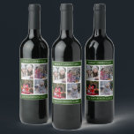 Create your own family photo collage Christmas Wine Label<br><div class="desc">Create your own family photo collage Merry Christmas wine label.
You can add your own photos,  add your own text and family name.
Very personal and unique wine label.</div>