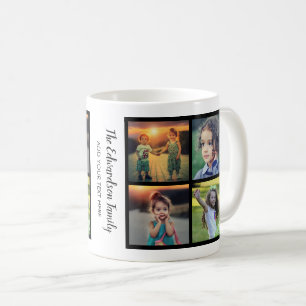 Create your own family photo collage family name coffee mug