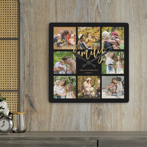 Create your own family photo collage gold script