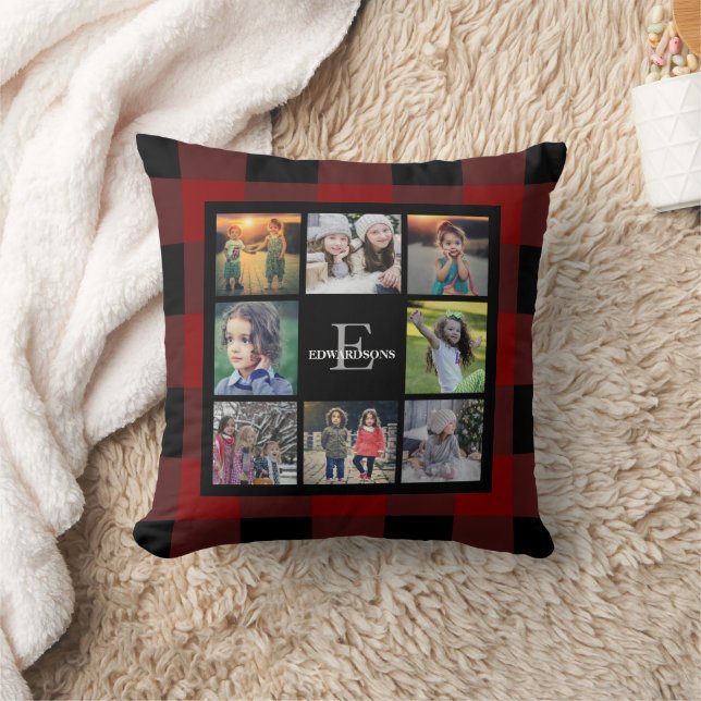 Create your own family photo collage Holidays Throw Pillow (Blanket)