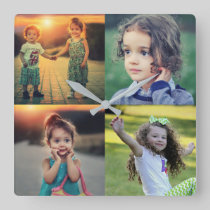 Create your own family photo collage keepsake square wall clock