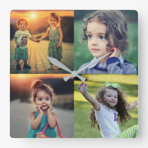 Create your own family photo collage keepsake square wall clock