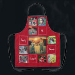 Create your own family photo collage monogram apro apron<br><div class="desc">Create your own family photo collage script apron.
Add your own photos,  monogram and text and create a very personal and unique apron.</div>