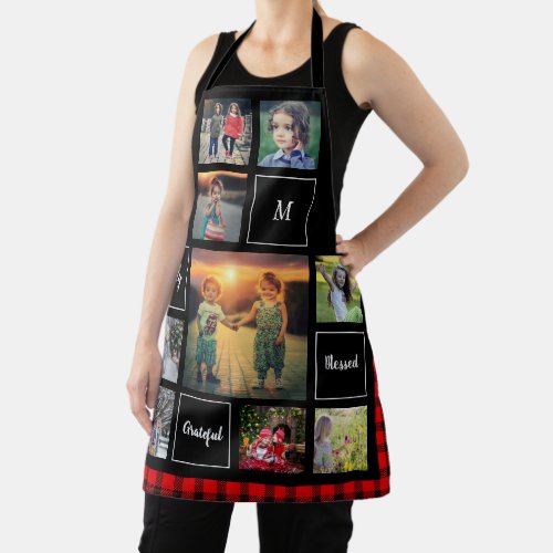 Create your own family photo collage monogram apron