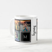 Create your own family photo collage monogram coffee mug (Front Left)