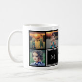 Create your own family photo collage monogram coffee mug (Left)