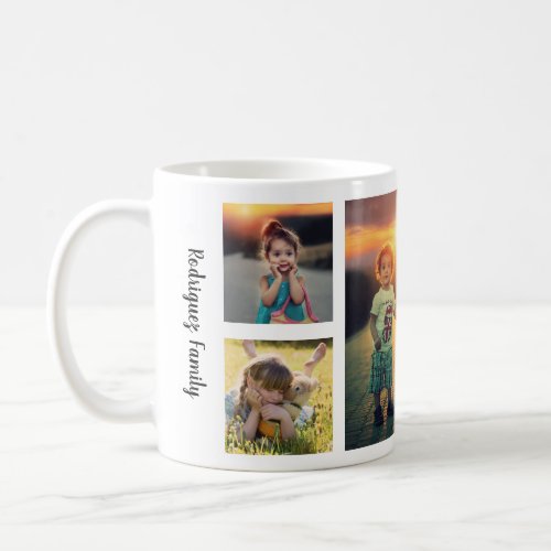 Create your own family photo collage monogram name coffee mug