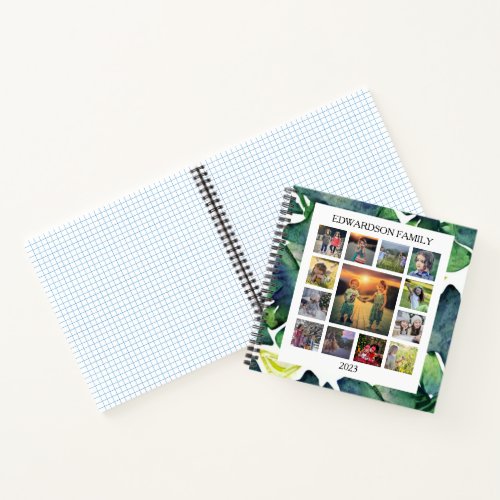 Create your own family photo collage monogram name notebook