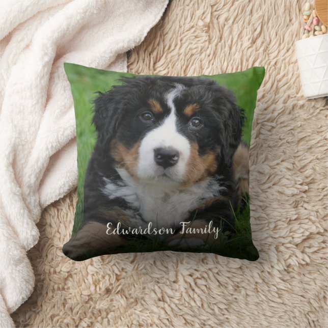 Create your own family photo collage monogram throw pillow (Blanket)