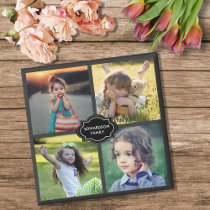 Create your own family photo collage monogrammed magnet