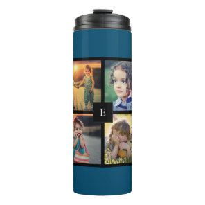 Create your own family photo collage monogrammed thermal tumbler