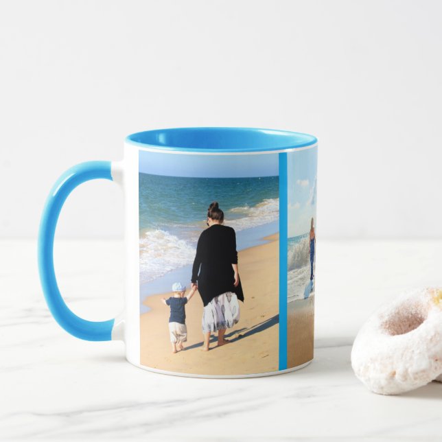 Create Your Own Family Photo Collage Mug Gift (With Donut)