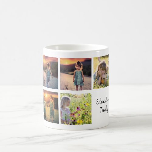 Create your own family photo collage name coffee mug