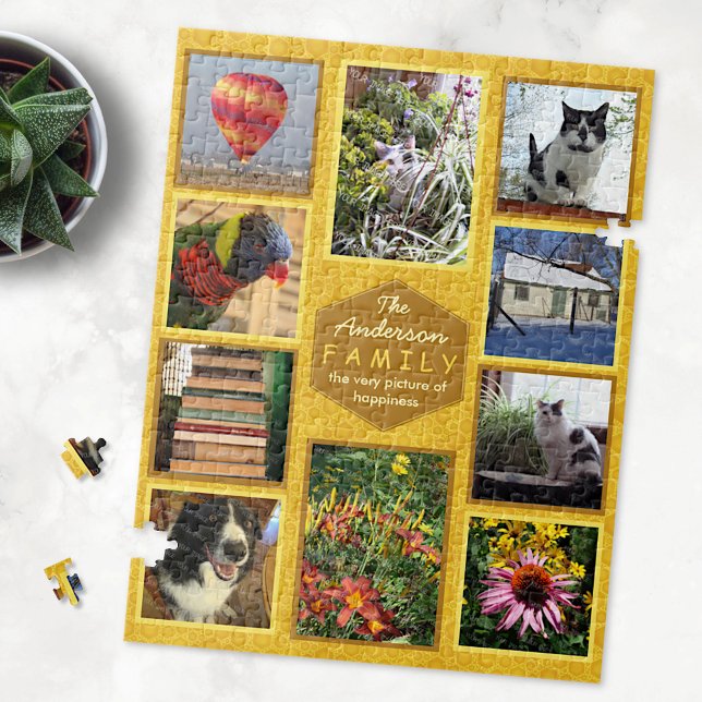 Create Your Own Family Photo Collage Name Honey Jigsaw Puzzle (Creator Uploaded)