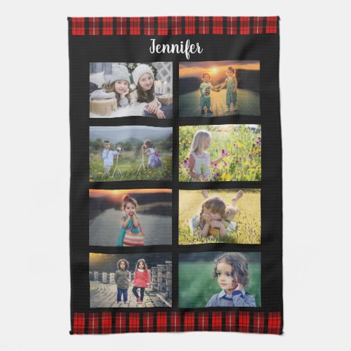 Create your own family photo collage name kitchen towel
