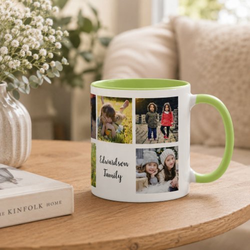 Create your own family photo collage name mug