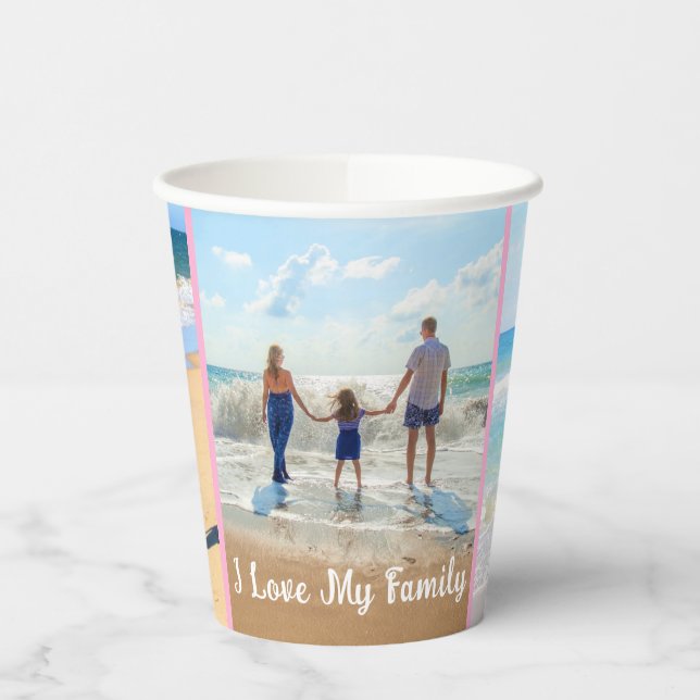 Create Your Own Family Photo Collage Paper Cups (Left)