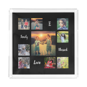 Create your own family photo collage script acryli acrylic tray