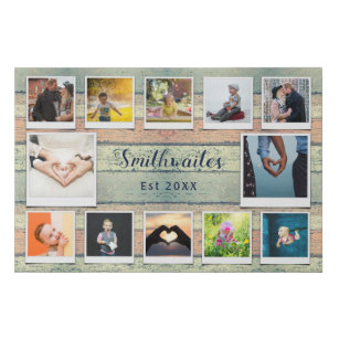 Create Your Own Family Photo Collage Template Faux Canvas Print