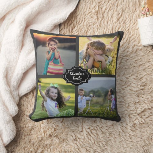 Create your own family photo collage throw pillow
