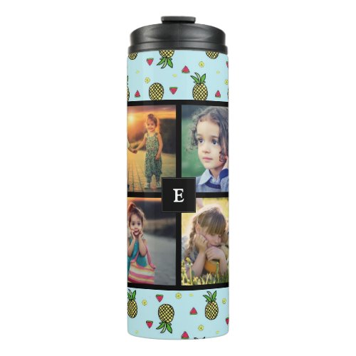 Create your own family photo collage tropical thermal tumbler