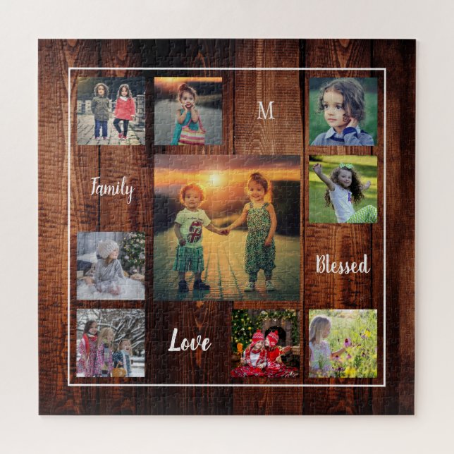 Create your own family photo collage unique jigsaw puzzle (Horizontal)