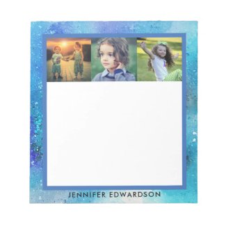 Create your own family photo collage watercolor notepad