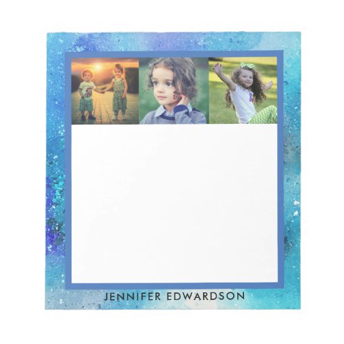 Create your own family photo collage watercolor notepad
