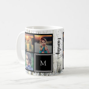 Create your own family photo collage winter trees coffee mug