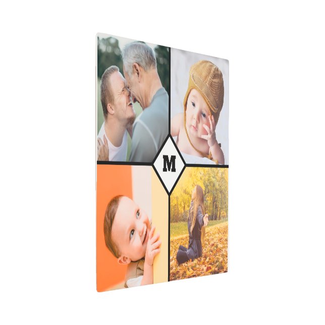 Create Your Own Family Photo Collage With Monogram Metal Print (3/4)