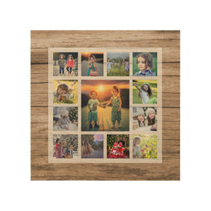 Create your own family photo collage wood wall art