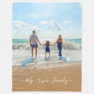 Create Your Own Family Photo Fleece Blanket Gift