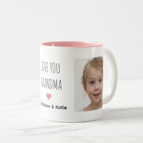 Create Your Own Family Photo Grandma Two_Tone Coffee Mug