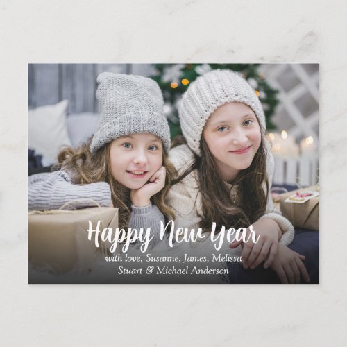 Create your own family photo Happy New Year Holiday Postcard