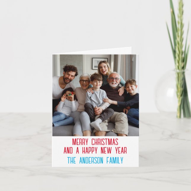Create Your Own Family Photo  Holiday Card (Front)