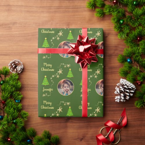 Create your own family photo Merry Christmas Wrapping Paper
