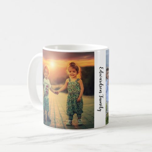 Create your own family photo monogram name coffee mug