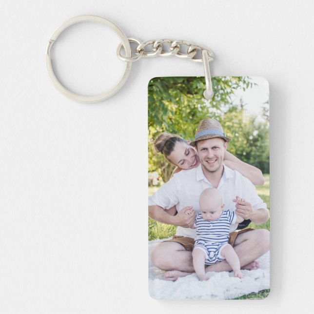 Create Your Own Family Photo Personalized Keychain (Front)