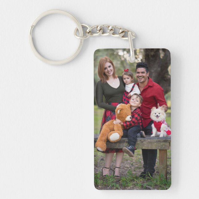 Create Your Own Family Photo Personalized Keychain (Front)
