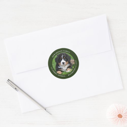 Create your own family photo return address classic round sticker
