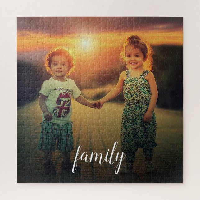 Create your own family photo script jigsaw puzzle (Vertical)
